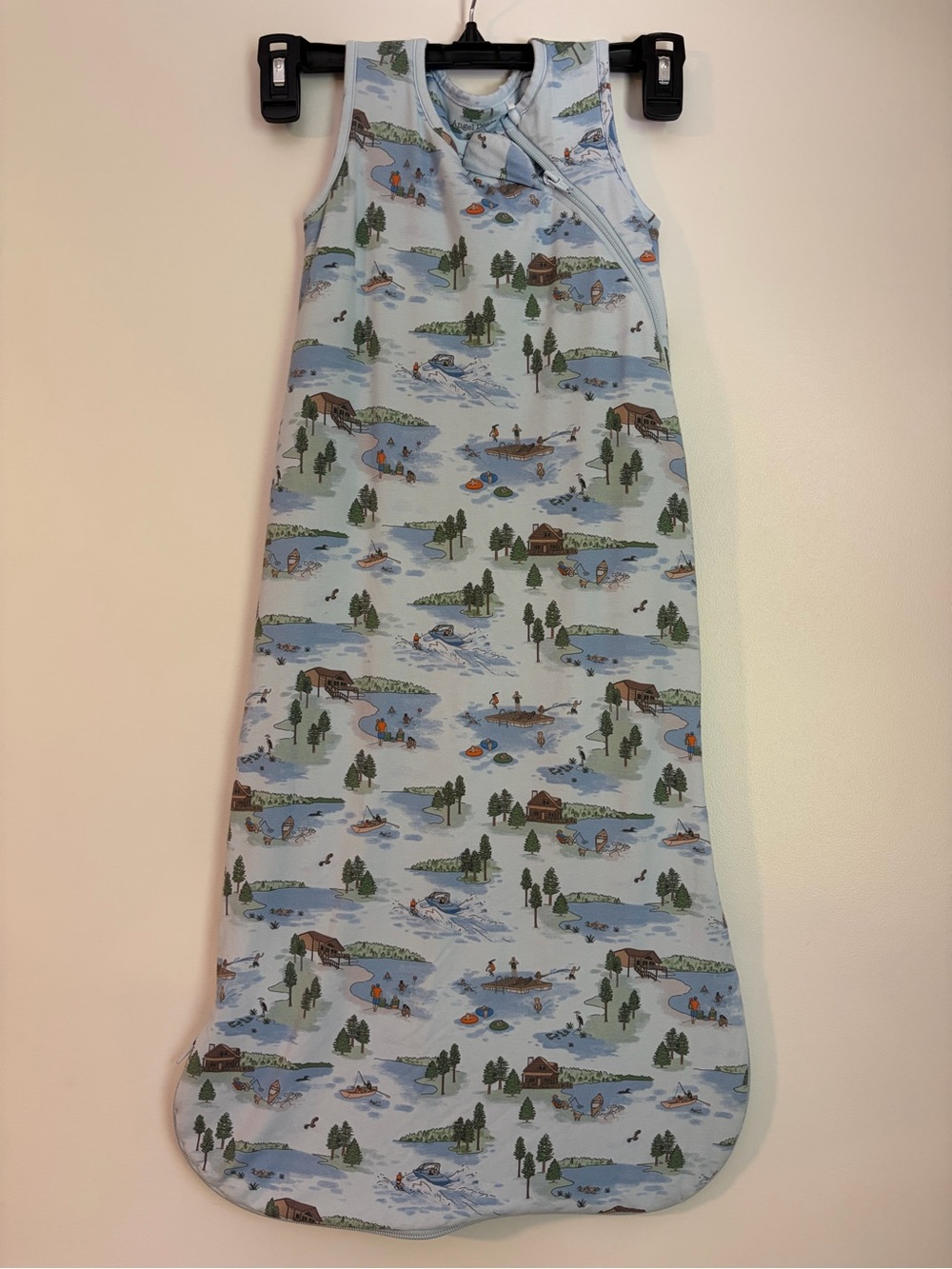 Angel Dear Bamboo Sleep Sack – Size 6-18M – 1.0 TOG – Lake Cabin Fish Life Print